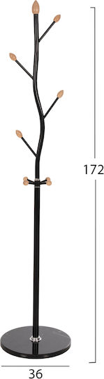 HomeMarkt Metallic Coat Rack Black 36x36x172cm