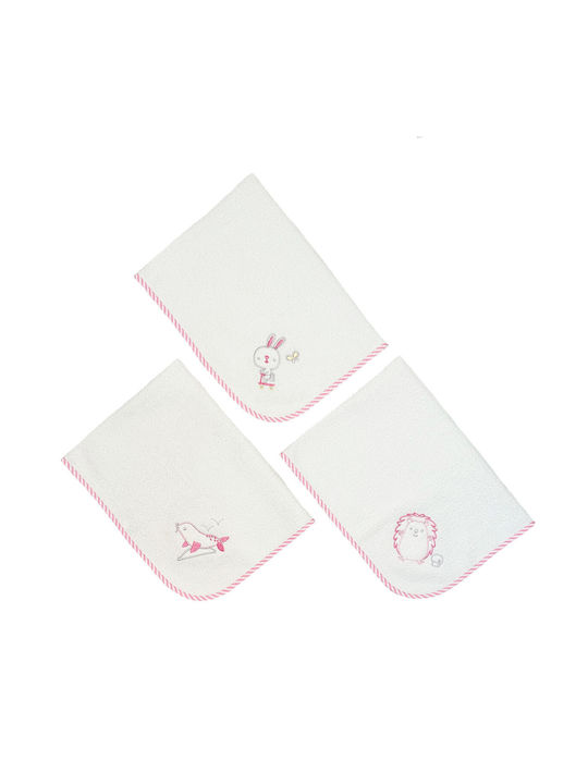 Bunny Bebe Waterproof Burp Cloth Striped Pink