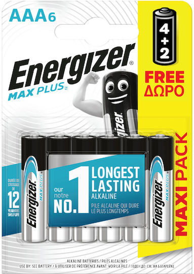 Energizer Max Plus Αλκαλικές Μπαταρίες AAA 1.5V 6τμχ