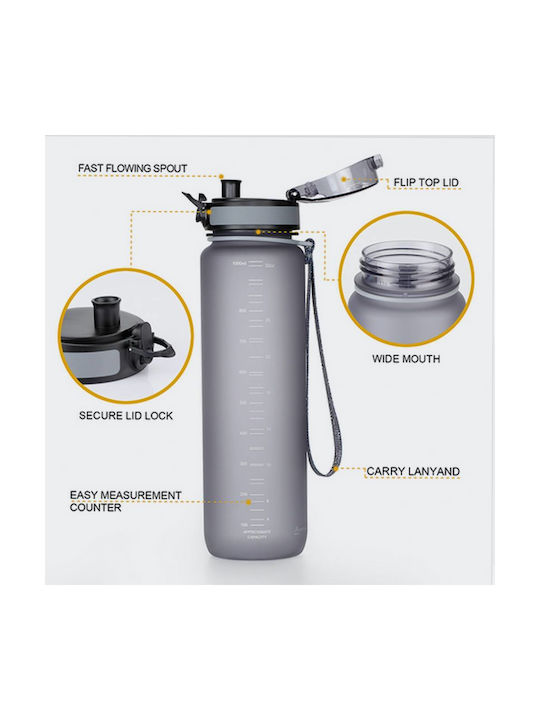 Uzspace Tritan Bpa Free Water Bottle Plastic 500ml Black