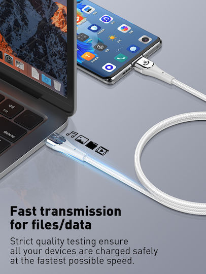 Ldnio Braided USB 2.0 Cable USB-C male - USB-C 65W PD Γκρι 1m LC861C