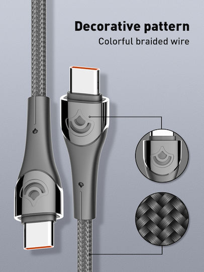 Ldnio Braided USB 2.0 Cable USB-C male - USB-C 65W PD Γκρι 1m LC861C