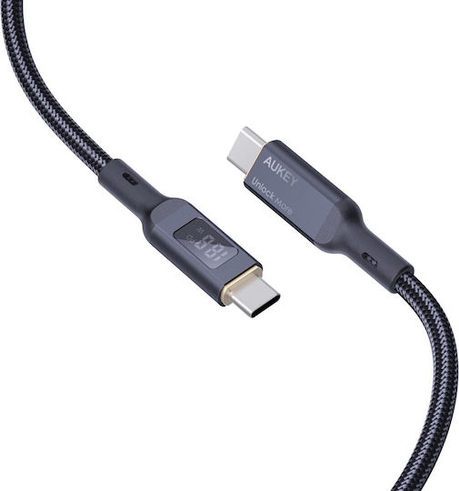 Aukey Cablu USB 2.0 USB-C Masculin - USB-C 100W PD Negru 1.8m AKAUKKUCBMCC102
