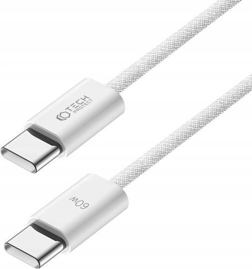 Tech-Protect Ultraboost USB 2.0 Cable USB-C male - USB-C 60W PD Λευκό 1m