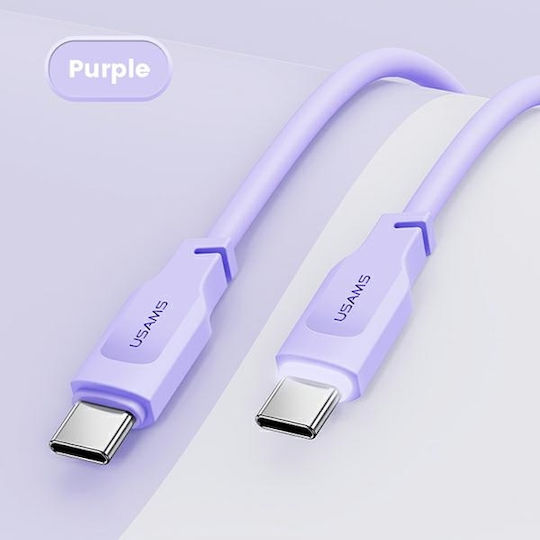 Usams US-SJ567 USB 2.0 Kabel USB-C männlich - USB-C 100W PD Lila 1,2m SJ567USB03