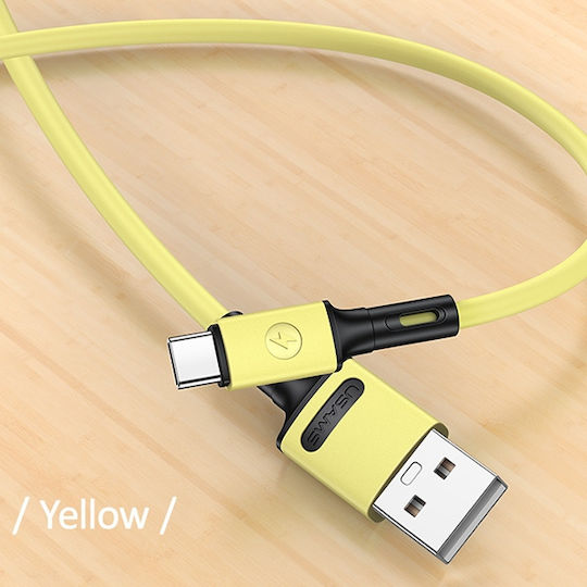 Usams US-SJ436 USB 2.0 Kabel USB Typ-C männlich - USB-A Gelbe 1m SJ436USB03