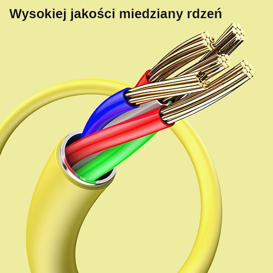 Usams US-SJ436 USB 2.0 Kabel USB Typ-C männlich - USB-A Gelbe 1m SJ436USB03