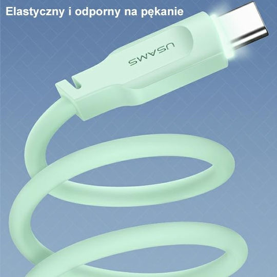 Usams US-SJ568 USB 2.0 Cable USB-C male - USB-A 66W White 1.2m (SJ568USB02)