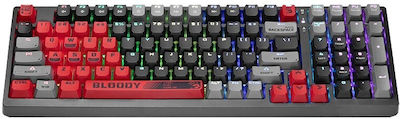 A4Tech Bloody S98 Gaming Mechanische Tastatur mit Benutzerdefiniertes Rot Schaltern und RGB-Beleuchtung (Englisch US) Sports Red