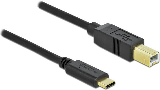 DeLock USB 2.0 Cable USB-C male - USB-B male Black 2m (83330)