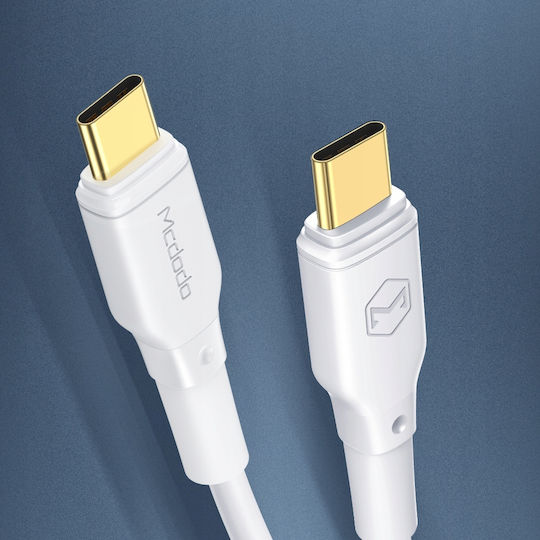 Mcdodo Regular USB 3.0 Cablu USB-C bărbătesc - USB-C 100W Alb 1.2m (CA-8350)