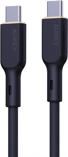 Aukey USB 2.0 Cable USB-C male - USB-C 100W PD Μαύρο 1.8m AKAUKKUCBSCC102