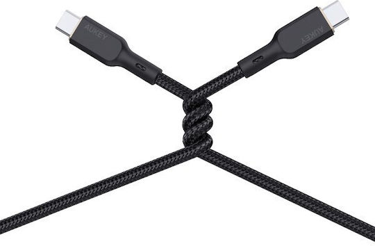 Aukey USB 2.0 Кабел USB-C Мъжки - USB-C 100W Захранване PD Черен 1.8м AKAUKKUCBKCC102