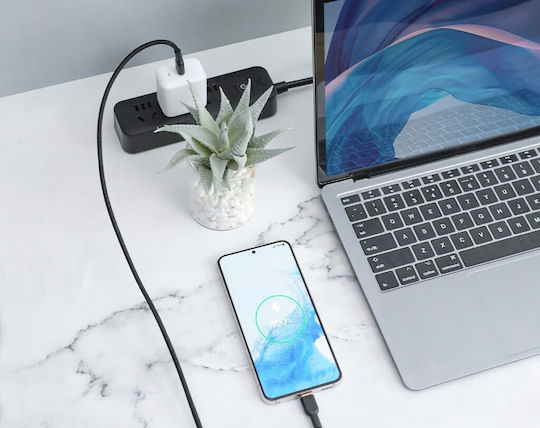 Aukey USB 2.0 Cable USB-C male - USB-C 60W PD Μαύρο 1m AKAUKKUCBNCC1BL