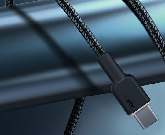 Aukey USB 2.0 Cable USB-C male - USB-C 60W PD Μαύρο 1m AKAUKKUCBNCC1BL