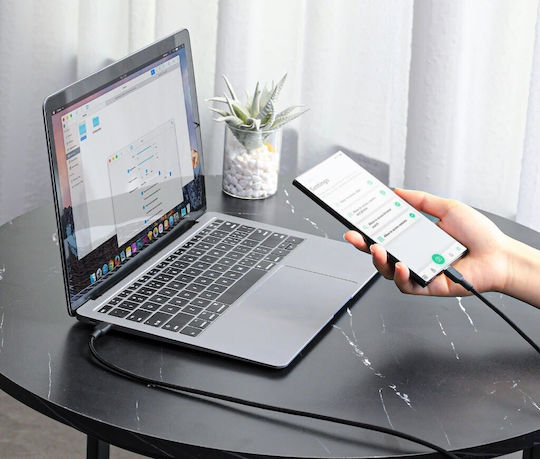 Aukey USB 2.0 Cable USB-C male - USB-C 60W PD Μαύρο 1m AKAUKKUCBNCC1BL