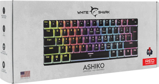White Shark Ashiko Gaming Tastatură Mecanică 60% cu Outemu Red comutatoare și iluminare RGB (Engleză US)
