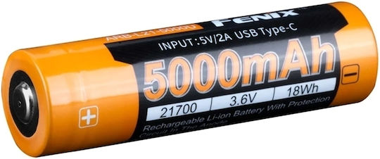 Fenix FE21700USB Επαναφορτιζόμενη Μπαταρία 21700 Li-ion 5000mAh 3.6V 1τμχ