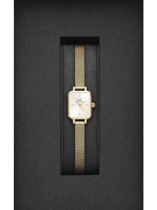 Daniel Wellington Quadro Women's Watch with Gold Metal Bracelet
