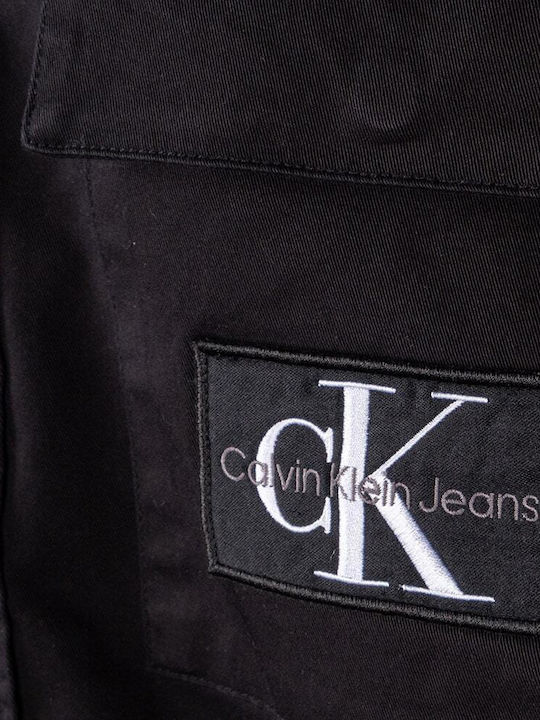 Calvin Klein Ανδρικό Πουκάμισο Overshirt Μακρυμάνικo Μαύρο