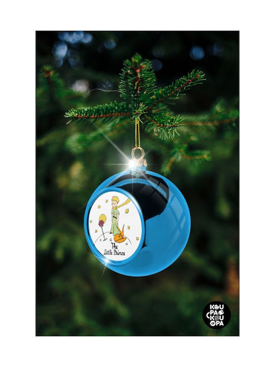 Christmas Plastic Ball Ornament Blue 8cm