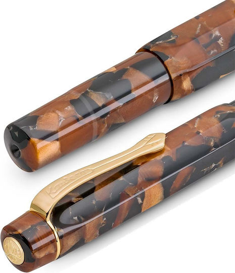 Kaweco Sport Πένα Γραφής Medium Καφέ με Μπλε Μελάνι