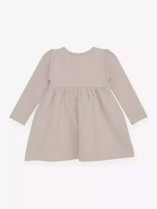 Breeze Kids Dress Long Sleeve Beige