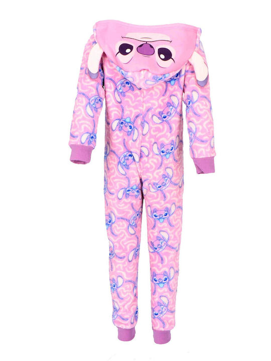 Disney Kids' One-piece Pajamas Winter Fleece Pink Lilo & Stitch