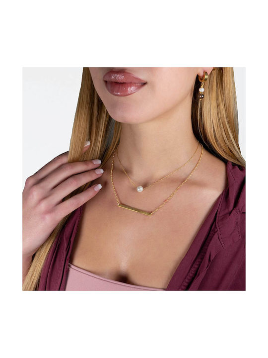 Theodora's Jewellery Necklace from Gold Plated Silver with Engraving