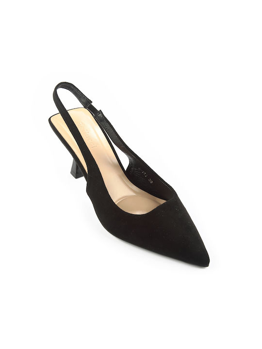 Fshoes Suede Black Medium Heels