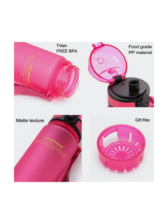 Uzspace Παγούρι Πλαστικό 500ml Μαύρο