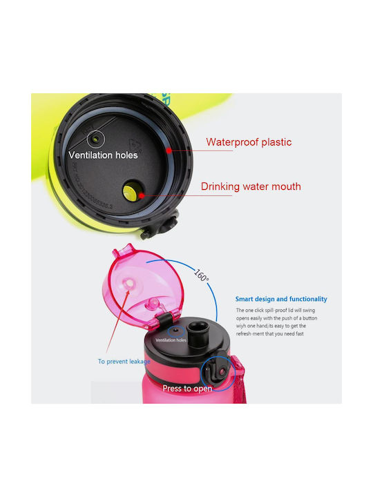 Uzspace Παγούρι Πλαστικό 500ml Μαύρο