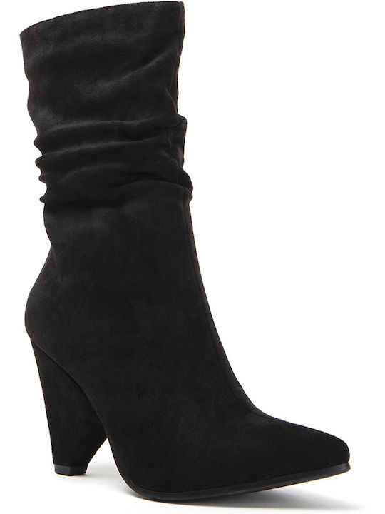 Keep Fred Suede Women's Ankle Boots with Medium Heel Black