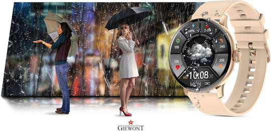 Giewont GW330 45mm Smartwatch με Παλμογράφο (Ροζ Χρυσό)