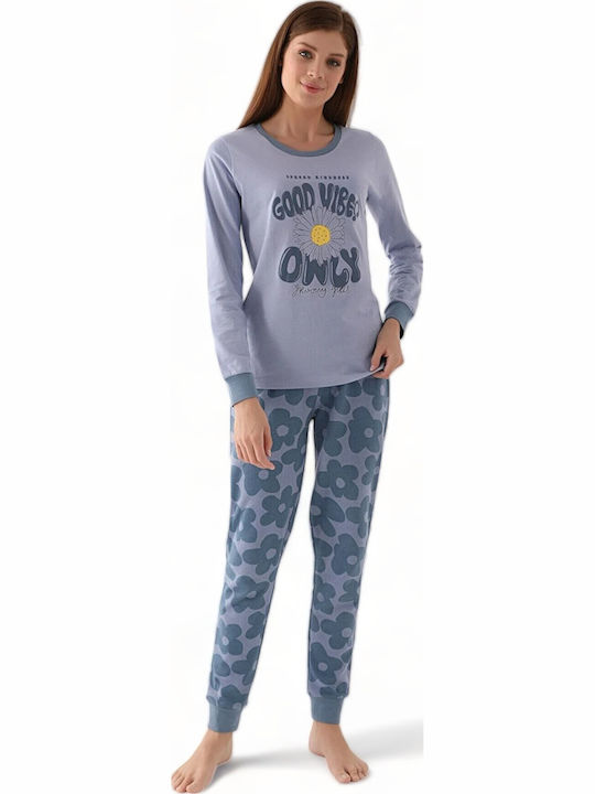 Roly Poly Winter Damen Pyjama-Oberteil Blue