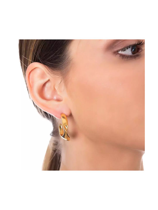 Oxzen Earrings Hoops made of Steel Gold Plated