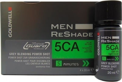 Goldwell Men Reshade Power Shot Vopsea de Păr fără amoniac 5CA Cool Ash Mid Brown 4x20ml