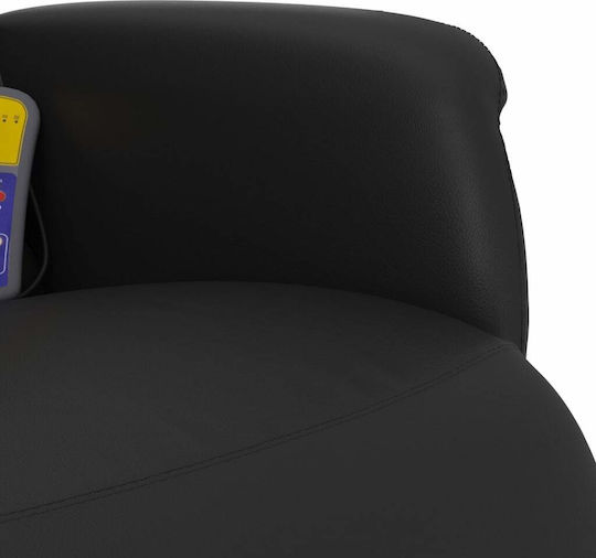 Πολυθρόνα Relax Massage με Υποπόδιο από Δερματίνη Μαύρη 71x86.5x107.5cm