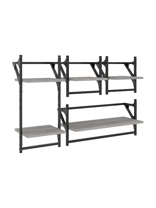 Shelves Wall Grey Sonoma 4pcs 65x25x30cm