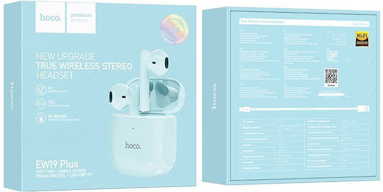 Hoco TWS EW19 Plus Earbud Bluetooth Handsfree Ακουστικά με Θήκη Φόρτισης Delighted Blue