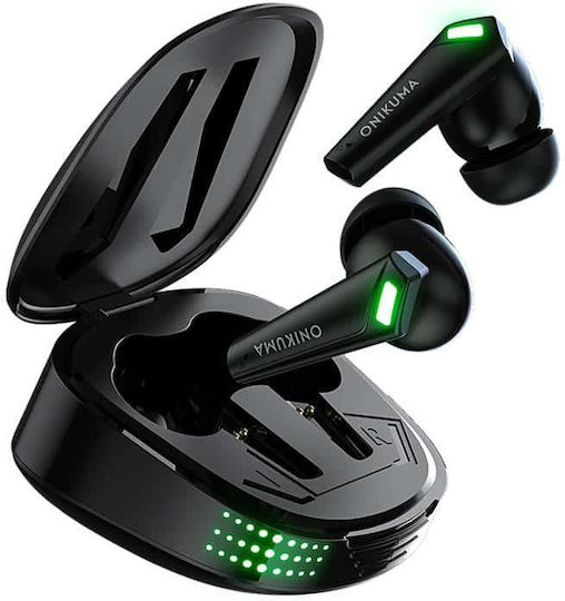 Onikuma T308 In-ear Bluetooth Handsfree Ακουστικά με Θήκη Φόρτισης Μαύρα