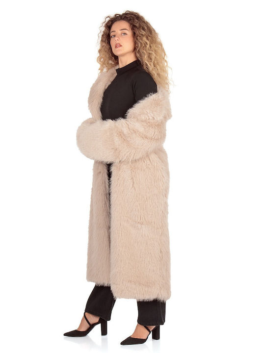Women's Long Fur Beige