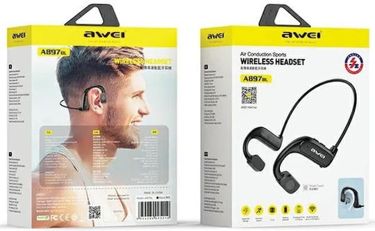 Awei A897BL Open Ear Bluetooth Handsfree Earphones with Sweat Resistance Black