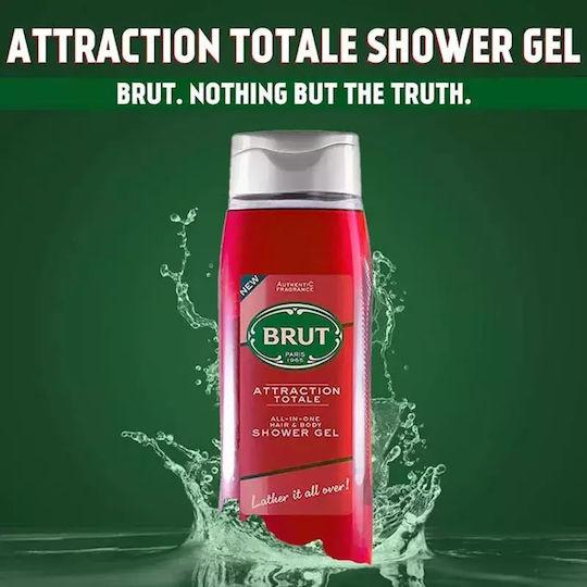 Brut Attraction Totale Moisturizing Shower Gel With Woody Scent 500ml