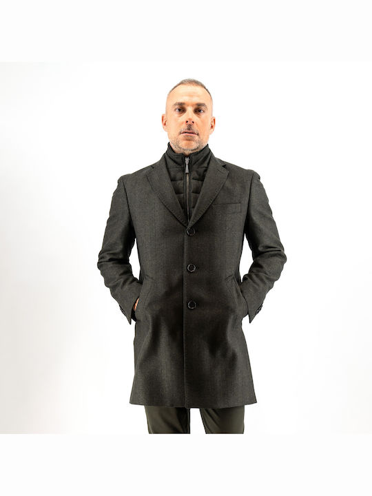 Guy Laroche Men's Half Coat Olive oil.