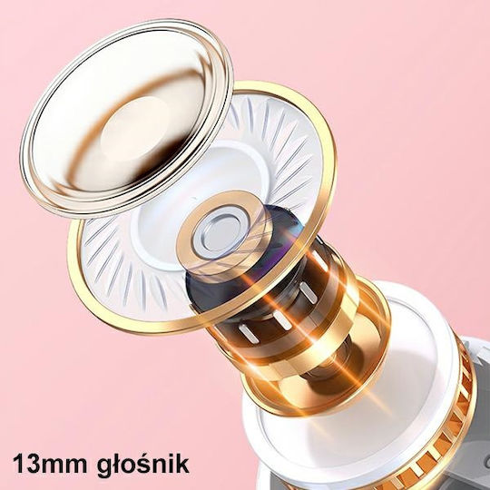 Usams US-BU12 Earbud Bluetooth Handsfree Ακουστικά με Θήκη Φόρτισης Μωβ