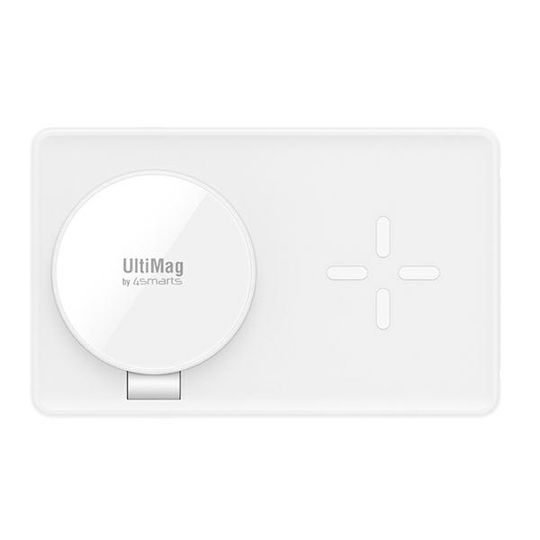 4Smarts Kabelloses Ladegerät (Qi Pad) mit USB-C Anschluss 20W Weißς (Ultimag Trident)