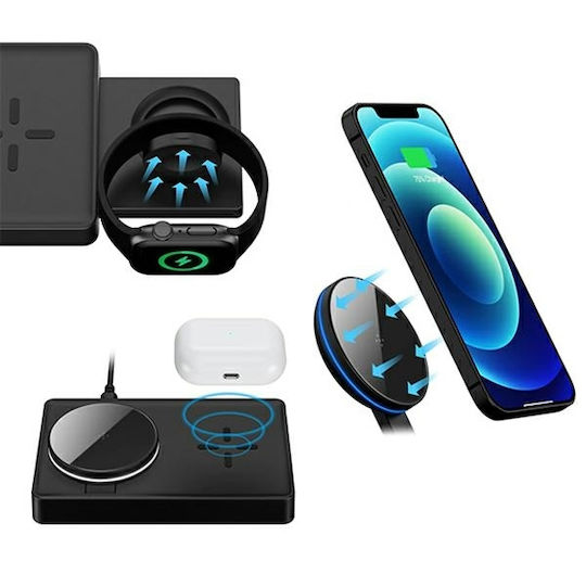 4Smarts Kabelloses Ladegerät (Qi Pad) mit USB-C Anschluss 20W Weißς (Ultimag Trident)