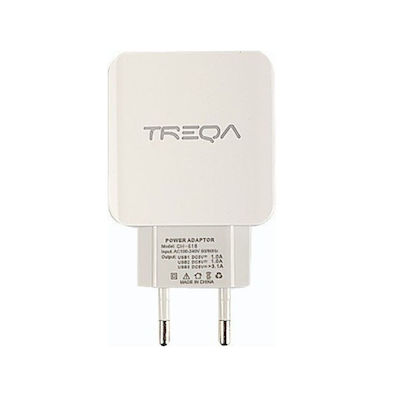 Treqa Încărcător Fără Cablu cu Port USB-A și Port USB-C 38W Albς (CH-635)