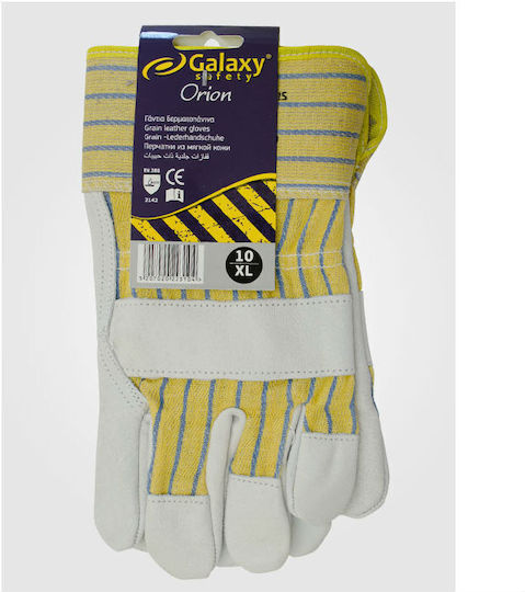 Galaxy Orion Mănuși de Lucru Albe Piele-coton 1buc